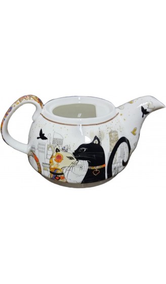 Atelier Harmony Teekanne mit Tasse Tea for One Happycat Kiss Porzellan Katzenset mit Geschenkbox NEU - B09L8C822JM