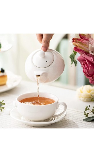 MALACASA Serie Sweet.Time Porzellan Teeservice Teeset 4 teilig Set Teekanne mit Tasse und Untersetzer Teekannen & Kaffekannen - B01LXKRFT5N