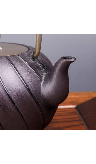 MJMJ Teekessel 1.2L Handgemachte Japanische Gusseisen-Teekannen Tetetubin-Tee-Kessel-Set Mit Kupfer-Topfdeckel Anti-Rost-unbeschichtete Oxidierte Innenwand Teekanne - B08Y75LKL4N