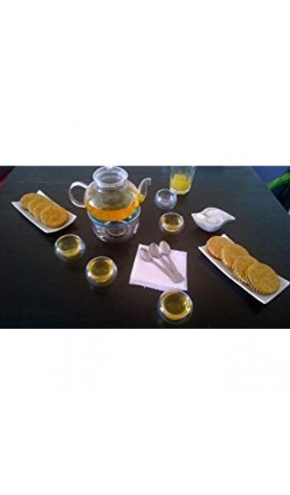Beddingleer Teekanne aus Glas 600 mL Teebereiter + 6 Tea Tassen + Wärmer mit Glasfilter und Glasdeckel aus hochwertigem Borsilikatglas - B01MFD4MSO2