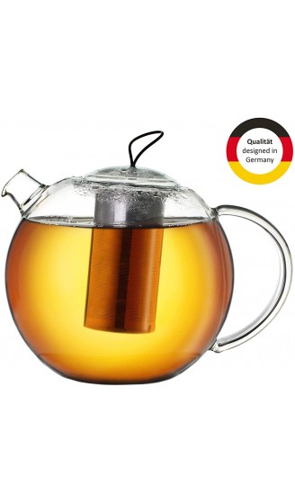 Creano Teekanne 1,5l Jumbo 3-teilige Glasteekanne im Teekannenset mit integriertem Edelstahl-Sieb & Glas-Deckel multifunktionale Design-Glas-Teekanne - B00P3ZJVZW3