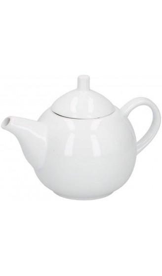 Klassische weiße Teekanne aus Keramik 1 Liter mit passendem Deckel - B077ZF8HDVX