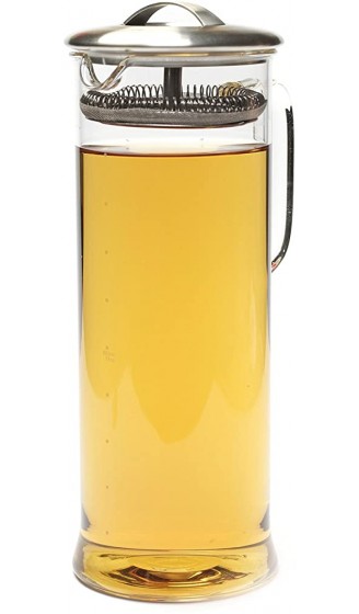 P & T Cylinder Pot Hitzebeständige Borosilikatglas Teekanne modernes Design für heiß und kalt gebrauten Tee groß 1.000ml 33.8oz - B07DKBB153G
