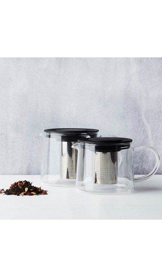 Point-Virgule Teekanne aus Glass mit Infuser aus Edelstahl schwarz 1L - B09LVPBB44L