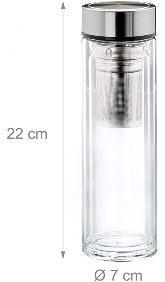 Relaxdays Teeflasche mit Sieb 500 ml Trinkflasche to go isoliert Neoprentasche Teebereiter Borosilikatglas klar Transparent 10027638 - B08GKHHZLHM