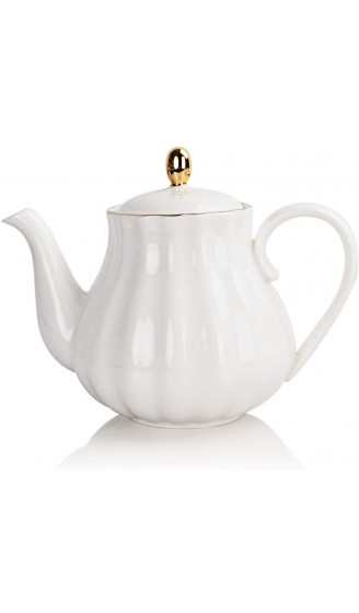 Sweejar Home Königliche Teekanne Keramik-Teekanne mit abnehmbarem Edelstahl-Aufguss Blühende & Loseblatt-Teekanne 795 MLWeiß - B07X39W7M62
