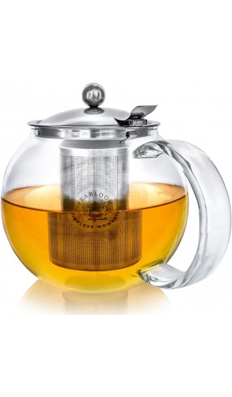Teabloom Classica Teekanne für jeden Tag Herdplattensichere Teekanne aus Glas 1200ml Fassungsvermögen Herausnehmbares Tee-Ei aus Edelstahl - B08JTBVCRNJ