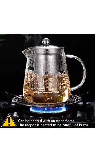 Teekanne Glas 750ml BOWD mit hitzebeständigem Edelstahl perfekt für Tee und Kaffee mikrowellengeeignet und für Herdplatten Teesieb mit Kapazität 750 ML - B08SBX1HRHZ