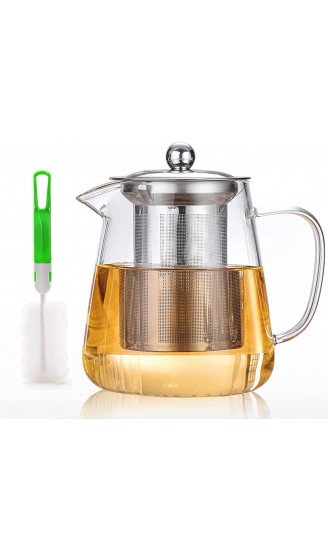 Teekanne Glas 750ml BOWD mit hitzebeständigem Edelstahl perfekt für Tee und Kaffee mikrowellengeeignet und für Herdplatten Teesieb mit Kapazität 750 ML - B08SBX1HRHU