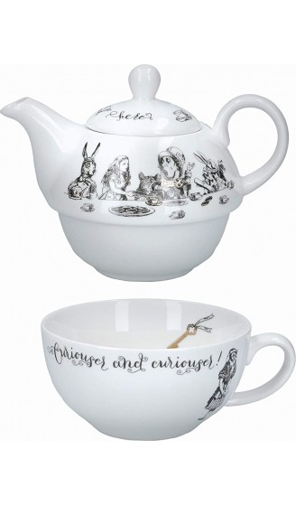 V&A VAAWT41 Alice in Wonderland Tea for One Teekanne und Tasse im Geschenkkarton Porzellan - B083PBT8HLW