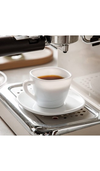 MALACASA Serie Esmer 12 teiligen Set Opalglas Espresso- Mokka Tassen & Untertassen Set porzellanartiges kleine Kaffeeservice 95ml Tassen mit 4,5 Zoll Untertassen je 6 Stück für 6 Personen Weiß - B0932BH2KSQ