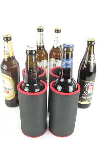 asiahouse24 4er Set Getränkekühler 0,5l Flasche Bierkühler Neoprenkühler passgenau ~Flaschenkühler~ für alle genormten 0,5l Bierflaschen aus hochwertigen 5-6mm starken Neopren schwarz - B07NZW1C8LM