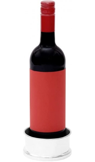 Brillibrum Design Flaschenuntersetzer aus Metall versilbert mit edlem Holzboden Tropfschutz für Wein Sekt & Wasserflaschen Silber Untersetzer Tropfenauffang - B07DFKSTPW3