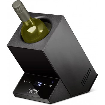 CASO WineCase One Black Design Weinkühler für eine Flasche Temperaturbereich von 5-18°C für Flaschen bis 9 cm Ø Sensor-Touch Bedienung Schwarzes Edelstahlgehäuse - B09CN6NNRB7