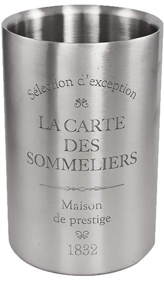 DRULINE Weinkühler aus Edelstahl La Carte des Sommeliers 12 x 18 cm - B0150ULK80Y