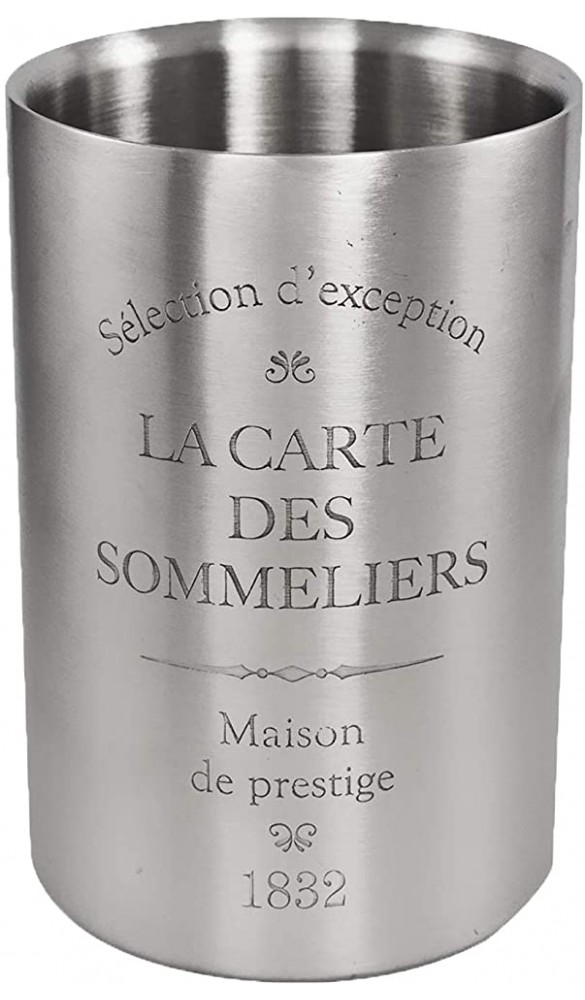 DRULINE Weinkühler aus Edelstahl La Carte des Sommeliers 12 x 18 cm - B0150ULK80Y