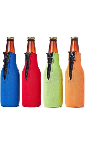 Flaschenkühler 4 Stück Neopren mit Reißverschluss Zum Beispiel für Bierflaschen 4 Farben - B01FVXQDKGA