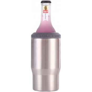 Gteller 4-in-1-Edelstahl-Dosen Flaschen-Isolator 4-in-1 2-Wege-Deckel doppelwandig SUS isoliert Dosenkühler Bierflaschenhalter Edelstahl - B091YSC668J