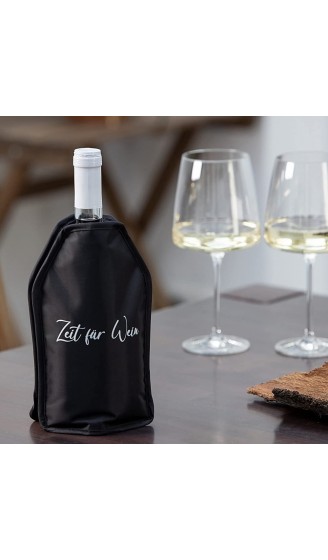 neisie ® Wein-Set: Kühlmanschette „Zeit für Wein“ inkl. Flaschenthermometer – kühlt schnell & anhaltend – flexible Passform – Wein-Geschenkset - B0971R89KNQ