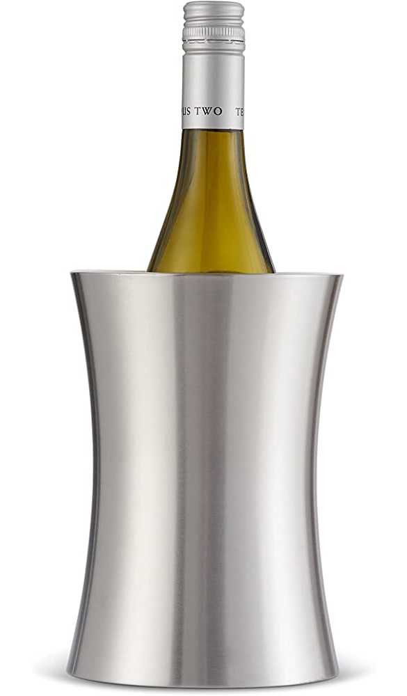 Oak & Steel Premium Silber Doppelwandiger Edelstahl Weinkühler mit Geschenkbox Flaschenkühler Sektkühler Elegant & Robust - B07HB3TG6J8