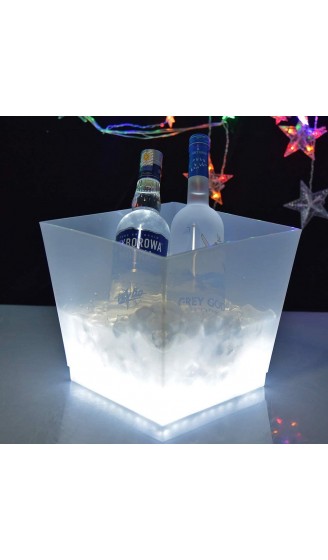 Quadratischer Eiskübel LED 10L Kunststoff-Acryl-Sektkübel Transparenter leuchtender Eiskübel für KTV Bar Home Hochzeit für Wein und Champagner - B09LHKK2L1H