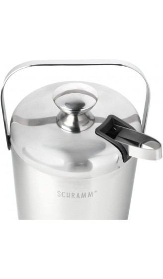 Schramm® Eiswürfelbehälter mit Deckel und Zange Weinkühler 1,3 Liter Eiseimer Eiskübel Sektkühler doppelwandig Eiskühler mit Henkel - B088GW1N96E