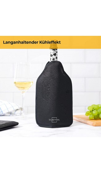 SILBERTHAL Weinkühler Manschette 2er Set Flaschenkühler Kühlmanschetten für Flaschen unterwegs schwarz - B07RL6F5NFS