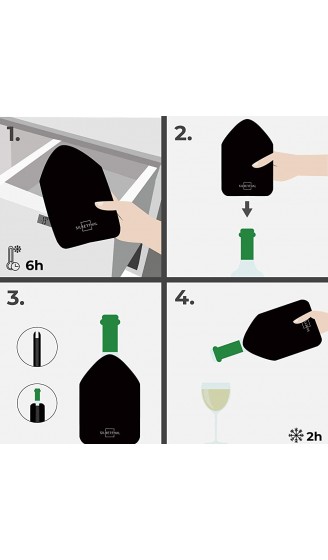 SILBERTHAL Weinkühler Manschette 2er Set Flaschenkühler Kühlmanschetten für Flaschen unterwegs schwarz - B07RL6F5NF9