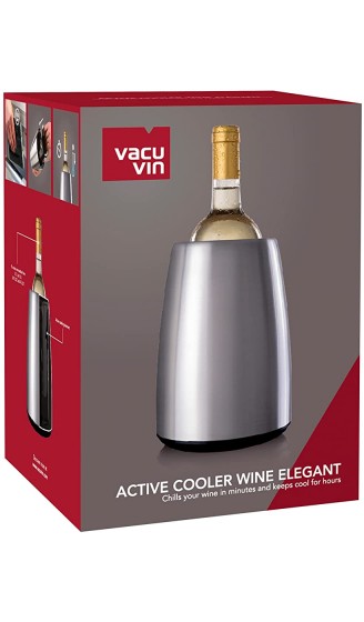 Vacu Vin 3649360 Aktiv Weinkühler Elegant Edelstahl Ø 14,5 cm 20.5 cm - B0001M0G4CU