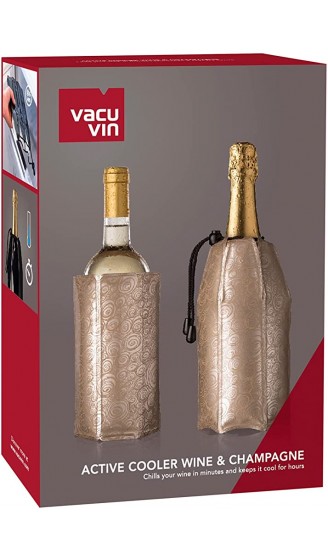 Vacu Vin 3887560 Aktiv Kühler Wein & Champagner Flaschenkühler Silikon Platin - B0048ZGC1YA