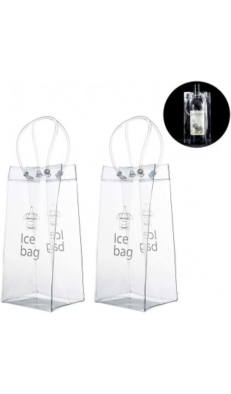 Vordas 4 Stück Transparente Flaschenkühler Eistasche Kühltasche mit Griff für Champagner Wein Getränke - B07XRS9QZLE