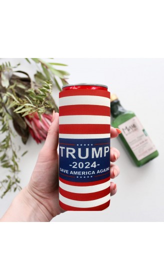XccH2o Trump 2024 Save America Again 2 Stück schlanke Dosenkühler bunter Neopren Bierkühler Bierhalter perfekt für 340 ml Dosen wie Red Bull White Claw Slim Beer und Spiked Seltzer Water Red 2 - B08ZMMXJ8RZ