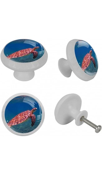 4 Packungen Ozean Meeresschildkröte Tier Unterwasser Fluoreszenz Kristallglas Schrankgriffe Schubladengriffe für Küchenschränke Kommoden Schrank Kleiderschrank Ziehgriffe - B09VB4BC7FW