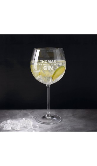 Herz & Heim® Gin & Tonic Glas mit Gravur des Namens am Ende ergibt alles einen GIN - B077Z1SW1M4