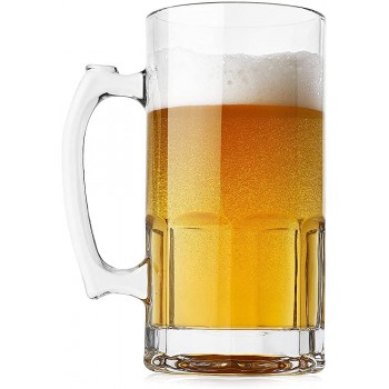 1035 ml Bierkrüge,Schwere Große Biergläser mit Griff,Klassische Bierkruggläser,Stil Extra Großer Glasbierkrug Superkrug - B09G9KM1HY3