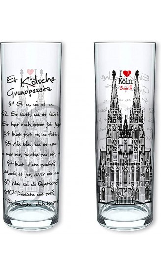 3forCologne Kölschglas | 6er Pack je 0,2ml | Kölsches Grundgesetz & | Biergläser Kölsch-Stangen Trinkgläser - B08DRNJMV7J
