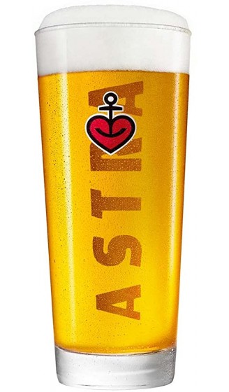 ASTRA Frankonia Becher 6er Gläser-Set 0,3 Liter Biergläser mit Herzanker unterschiedliche Größen für den Bier-Genuss als Hamburg Souvenir & Geschenk - B07617XKQSM