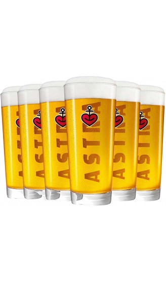 ASTRA Frankonia Becher 6er Gläser-Set 0,3 Liter Biergläser mit Herzanker unterschiedliche Größen für den Bier-Genuss als Hamburg Souvenir & Geschenk - B07617XKQSM