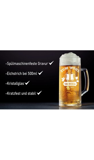 Böckling Bierglas mit Gravur | 0,5 Liter Bierkrug personalisiert | Name und Geburtstag graviert | | Geburtstagsgeschenk - B07F79XV4PY