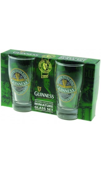 Guinness Green Collection Set aus Zwei Mini Pint Gläsern mit Logo und „St. James' Gate“-Aufdruck - B01BKNWXIMT