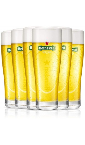 Heineken | Biergläser | 6-teiliges Set | Ellipse | 25 cl 250 ml | Grünes Logo | Bier Gläser - B08J44XYS2U