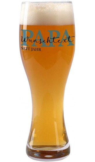 Herz & Heim® Leonardo Weizenglas mit Aufdruck Papa Bierglas als perfektes Vatertagsgeschenk - B088KVPMZX8