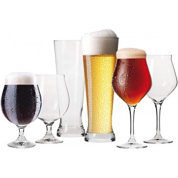 KROSNO Bier-Gläser Bierkenner Set | 2x Bier-Tulpen 420ml | 2x Weizenbiergläser 500 ml | 2x Dunkle Biergläser 500 ml | Brewery Kollektion | Perfekt für Zuhause und Partys | Spülmaschinenfest - B07NTSTCDGT
