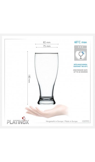 PLATINUX Biergläser Set 6 Teilig 500ml max. 565ml Bierseidel aus Glas Bierkrug Weizengläser hohes Bierglas 0,5L - B08H2F4MZMH