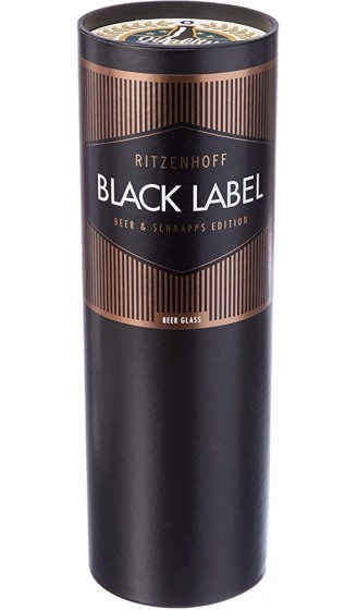 RITZENHOFF Black Label Bierglas von Thomas Marutschke aus Kristallglas 300 ml mit fünf Bierdeckeln - B01CU7U7YOX
