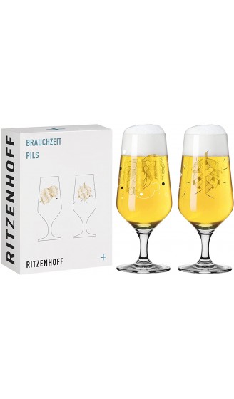 RITZENHOFF BRAUCHZEIT Bierglas-Set #1 von Andreas Preis aus Kristallglas 374 ml spülmaschinengeeignet in Geschenkverpackung - B09WRL8S3SQ