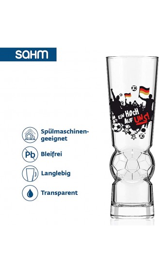 SAHM Biergläser 0,3 Liter 6 STK | Fussball Bierglas mit „Ein Hoch auf uns“ Logo | Ideale Fussball 2021 Deko | Tolles Bier Geschenk - B092DW4BNXR