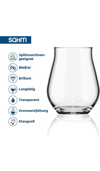 SAHM Sensorik Wassergläser Set 6 teilig 420ml | Gläser Set Wasserglässer | Tolle Gin Gläser Weingläser ohne Stiel Biergläser & Whisky Gläser - B08NK9Z9XMP