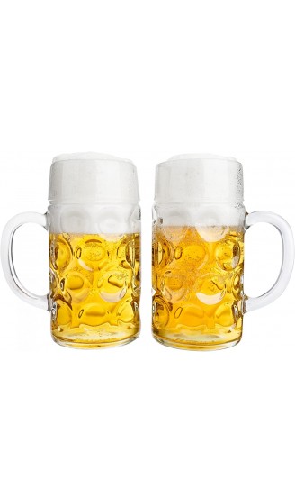 Van Well 2er Set Maßkrug 1 Liter geeicht | großer Bierkrug mit Henkel | Bierglas spülmaschinenfest perfekt geeignet für Gastronomie - B07CHSDDD7J