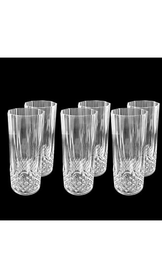 6er Set Kunststoff Longdrink-Gläser Kristalleffekt 400 ml Ø16x15cm für Longdrinks Cocktails Highball Mixer - B077BDGF6MO